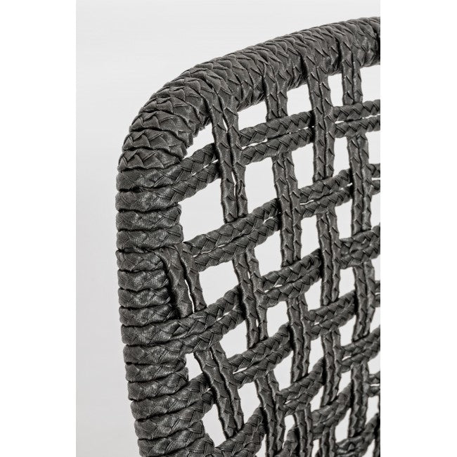 Scaun din fibre sintetice cu picioare din lemn de tec Madison Negru, l46xA46xH82 cm (4)