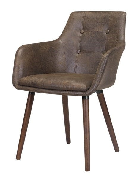 Set 2 scaune tapitate cu piele ecologica si picioare din lemn Johannesburg Maro, l56,5xA57,5xH81 cm (1)
