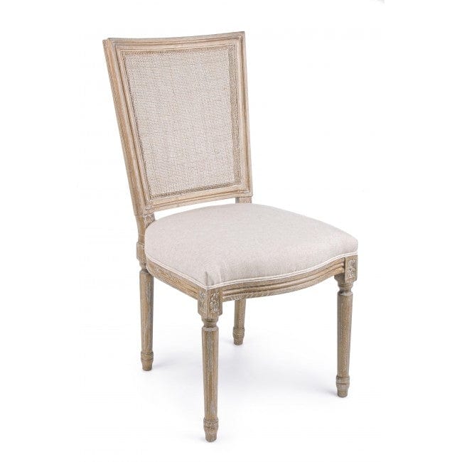 Set 2 scaune din lemn de frasin, cu sezut tapitat cu stofa Liliane Bej, l48xA65xH96 cm (1)