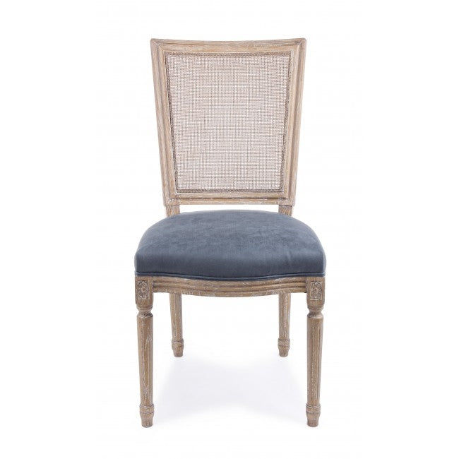 Set 2 scaune din lemn de frasin, cu sezut tapitat cu stofa Liliane Bleumarin, l48xA65xH96 cm (1)