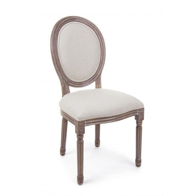 Set 2 scaune din lemn de mestecan, tapitate cu stofa Mathilde Ivoir, l48xA46xH96 cm (4)