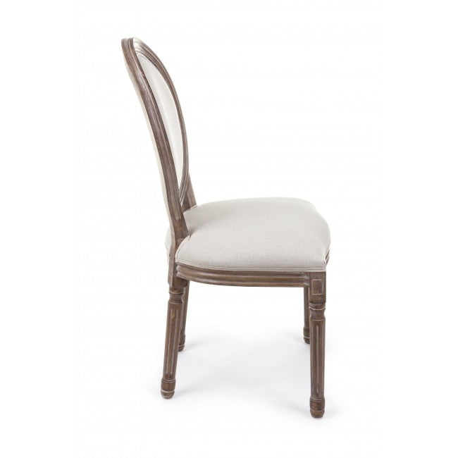 Set 2 scaune din lemn de mestecan, tapitate cu stofa Mathilde Ivoir, l48xA46xH96 cm (7)