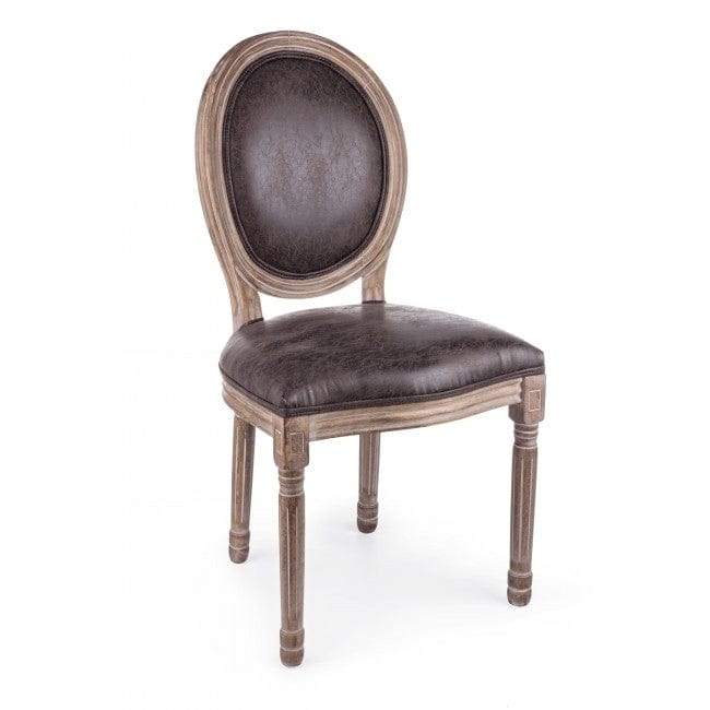 Set 2 scaune din lemn de mestecan, tapitate cu stofa Mathilde Maro inchis, l48xA46xH96 cm (1)