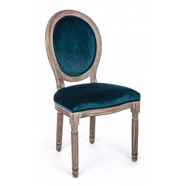 Set 2 scaune din lemn de mestecan, tapitate cu stofa Mathilde Velvet Petrol, l48xA46xH96 cm (2)