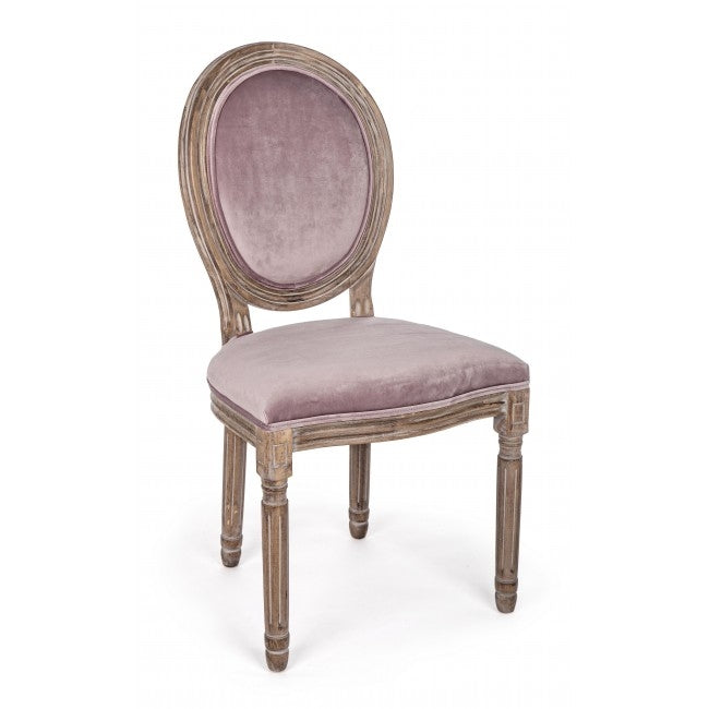 Set 2 scaune din lemn de mestecan, tapitate cu stofa Mathilde Velvet Rose, l48xA46xH96 cm (2)