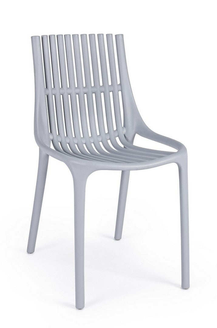 Set 4 scaune din plastic Cassandra Gri Deschis, l55xA46xH81 cm (1)
