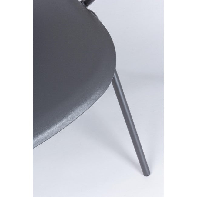 Scaun din plastic, cu picioare metalice, Anastasia Gri Inchis, l50,5xA54,5xH83,5 cm (2)