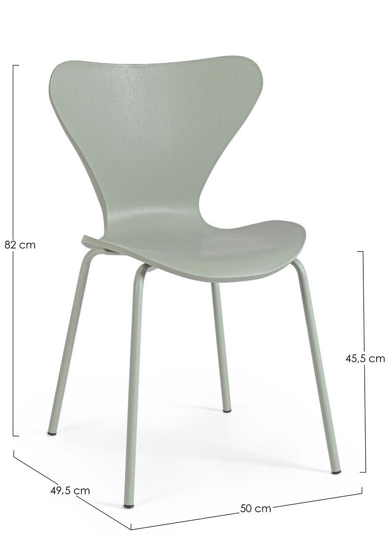 Set 4 scaune din plastic cu picioare metalice Tessa Verde Mint, l50xA49,5xH82 cm (8)