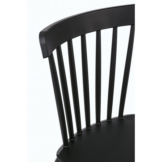 Scaun din plastic cu picioarele din lemn Warren Negru, l50xA43xH83 cm (2)