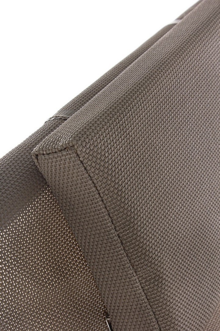 Scaun pliabil pentru terasa / plaja, din aluminiu si material textil, Taylor Maro / Alb, l60,5xA101,5xH73,5 cm (3)