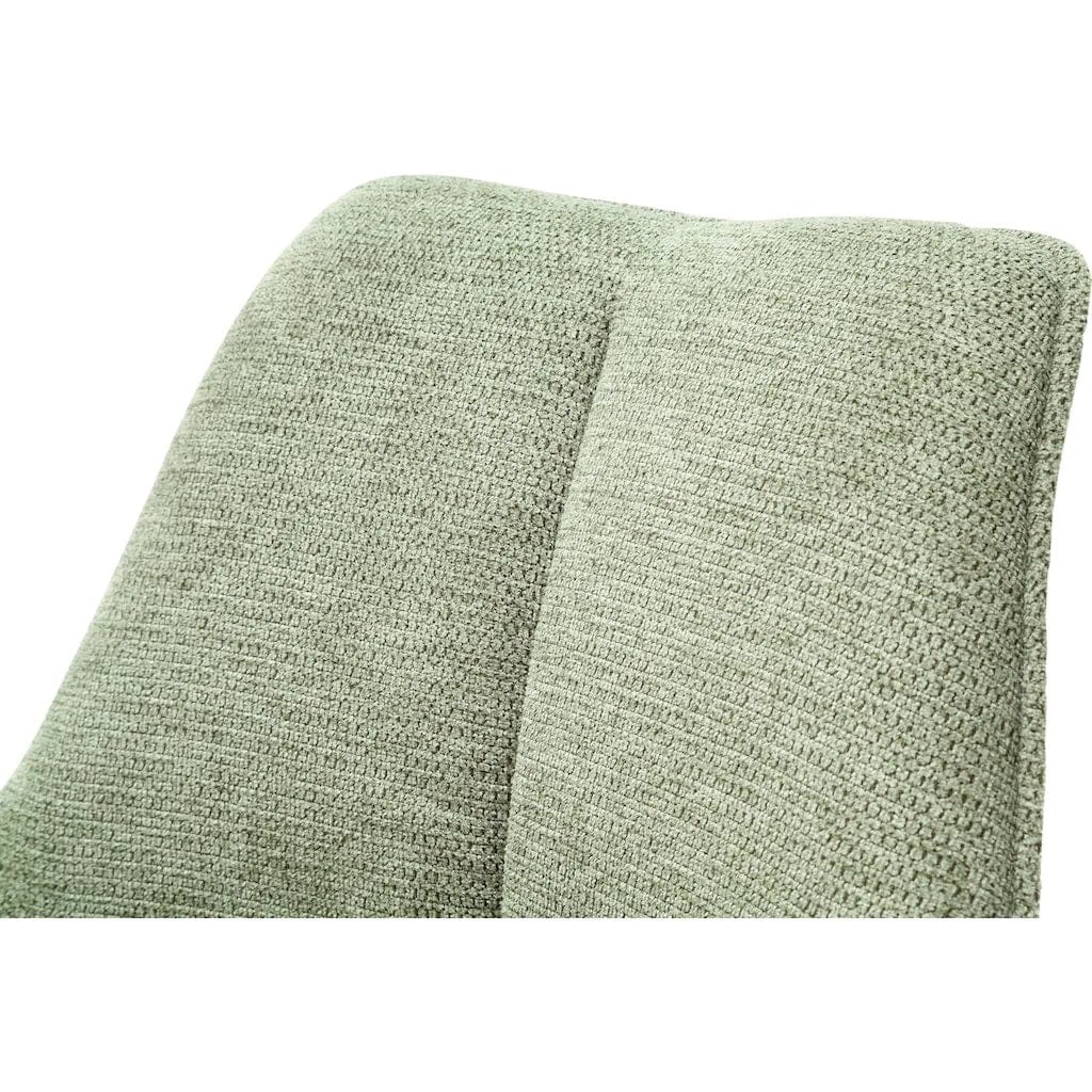 Set 2 scaune rotative tapitate cu stofa si picioare metalice, Bangor Verde Olive / Negru, l57xA66x92 cm (5)