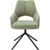 Set 2 scaune rotative tapitate cu stofa si picioare metalice, Bangor Verde Olive / Negru, l57xA66x92 cm (2)