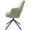 Set 2 scaune rotative tapitate cu stofa si picioare metalice, Bangor Verde Olive / Negru, l57xA66x92 cm (8)
