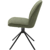 Set 2 scaune rotative tapitate cu stofa si picioare metalice, Pemba Verde Olive / Negru, l49xA63x88 cm (2)