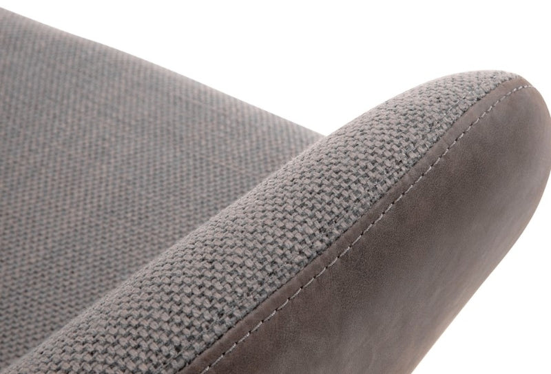 Set 2 scaune rotative tapitate cu stofa si piele ecologica, cu picioare metalice, Melrose Capuccino / Negru, l64xA64xH88 cm (8)
