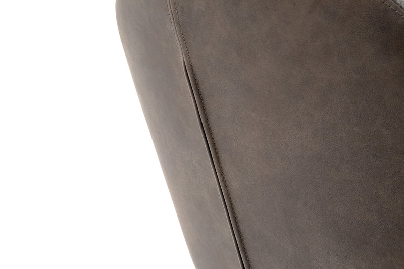 Set 2 scaune rotative tapitate cu stofa si piele ecologica, cu picioare metalice, Melrose Capuccino / Negru, l64xA64xH88 cm (7)