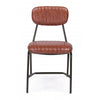 Set 2 scaune tapitate cu piele ecologica si picioare metalice Debbie Caramiziu, l44xA55xH73 cm (2)