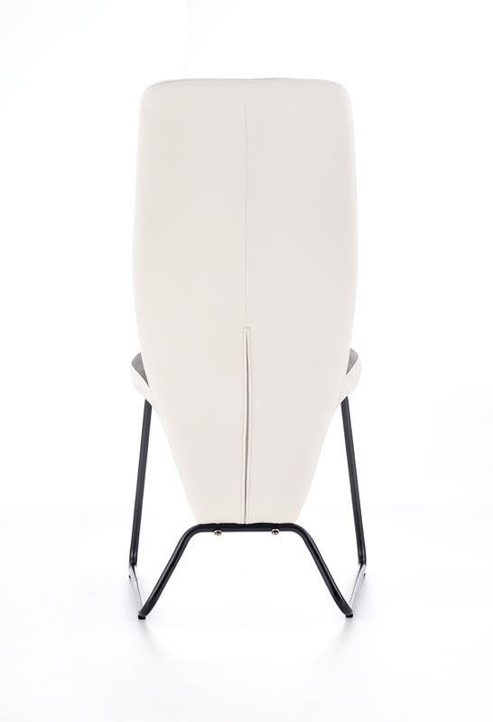 Scaun tapitat cu piele ecologica si picioare metalice Kai-300 Alb / Gri / Grafit, l46xA59xH96 cm (6)