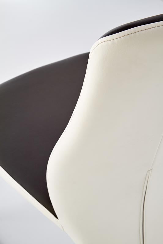 Scaun tapitat cu piele ecologica si picioare metalice Kai-300 Alb / Negru / Grafit, l46xA59xH96 cm (6)