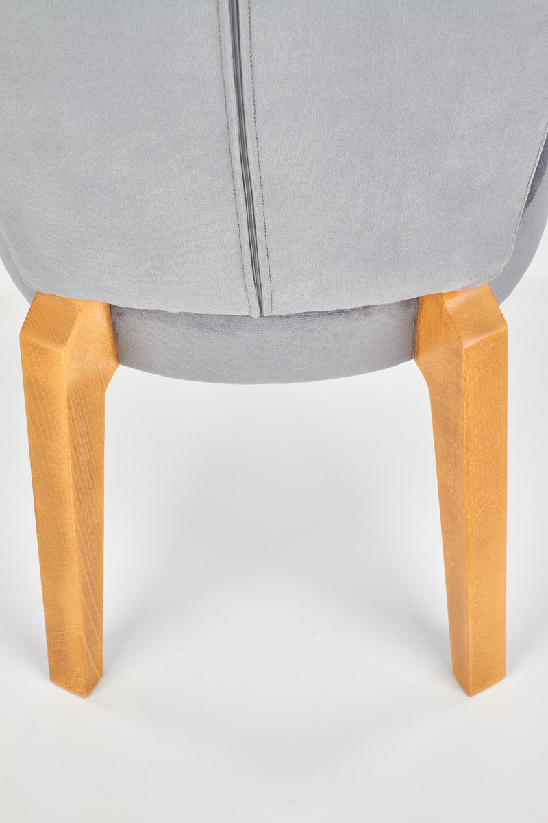 Scaun tapitat cu stofa si picioare din lemn de fag Rivas Gri / Stejar, l43xA58xH94 cm (7)