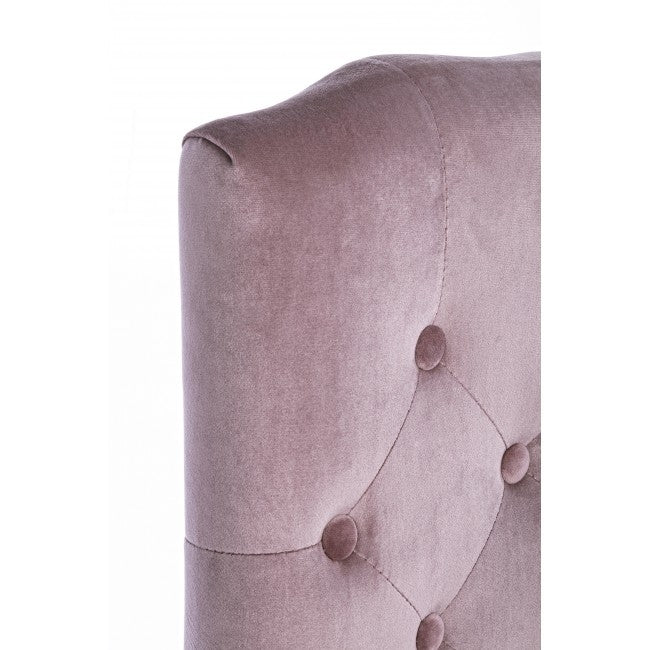 Scaun tapitat cu stofa, cu picioare din lemn Diva Roz, l51xA53xH99 cm (5)