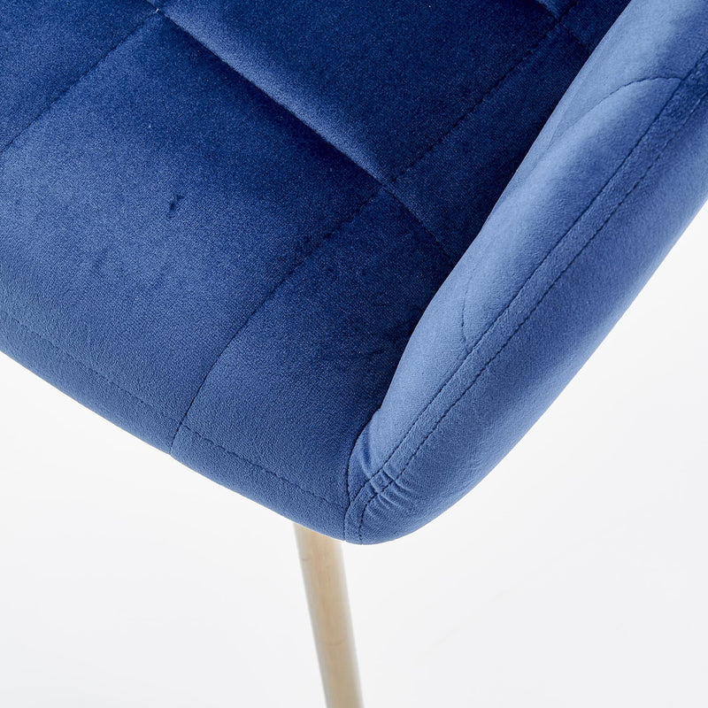 Scaun tapitat cu stofa, cu picioare metalice Kai-306 Velvet Albastru Inchis / Auriu, l58xA57xH80 cm (10)