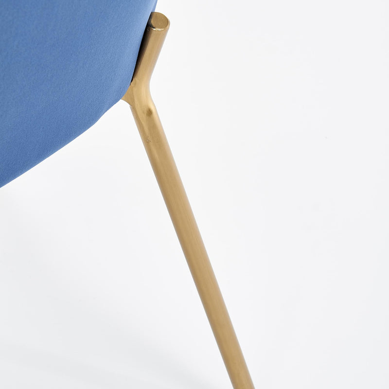 Scaun tapitat cu stofa, cu picioare metalice Kai-306 Velvet Albastru Inchis / Auriu, l58xA57xH80 cm (13)