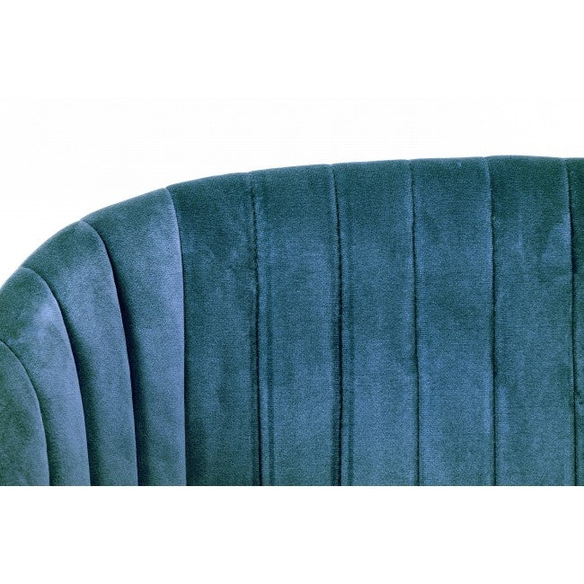 Scaun tapitat cu stofa, cu picioare metalice Queen Albastru, l53xA57xH81,5 cm (1)