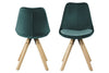 Set 2 scaune tapitate cu stofa si picioare din lemn Dima Velvet Verde Inchis / Stejar, l48,5xA55xH85 cm (1)