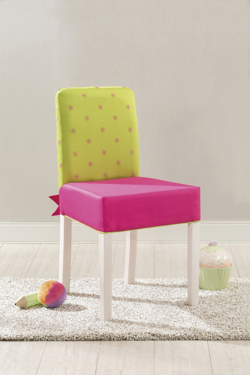 Scaun pentru copii, tapitat cu stofa cu picioare din lemn Ribbon Pink / Green, l43xA49xH87 cm (4)