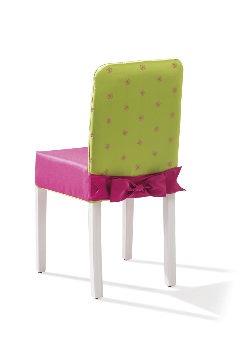 Scaun pentru copii, tapitat cu stofa cu picioare din lemn Ribbon Pink / Green, l43xA49xH87 cm (2)