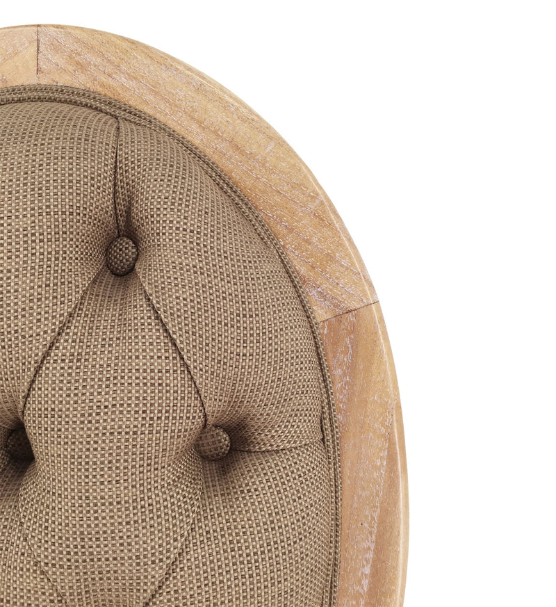 Scaun tapitat cu stofa si picioare din lemn Bromo Bej / Natural, l59xA53xH105 cm (3)