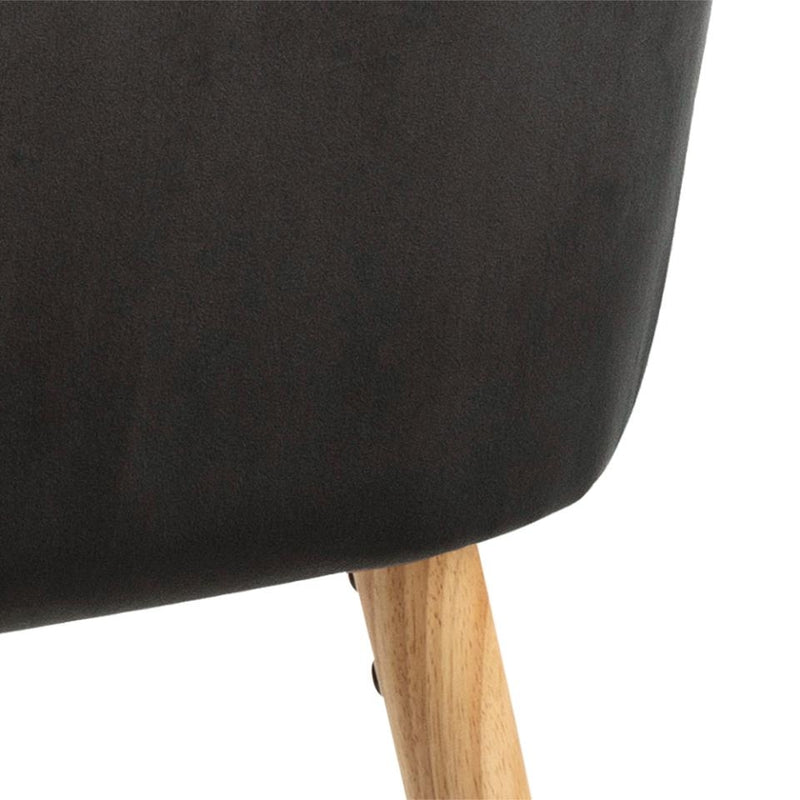 Set 2 scaune tapitate cu stofa si picioare din lemn Brooke Velvet Grej / Stejar, l58xA57xH83 cm (6)