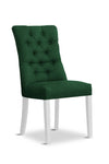 Scaun tapitat cu stofa si picioare din lemn, Lord Velvet Verde / Alb, l51xA62xH100 cm