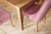 Scaun tapitat cu stofa si picioare din lemn Marcel Velvet Roz / Stejar Honey, l50xA54xH91 cm (4)