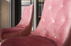 Scaun tapitat cu stofa si picioare din lemn Marcel Velvet Roz / Stejar Honey, l50xA54xH91 cm (3)