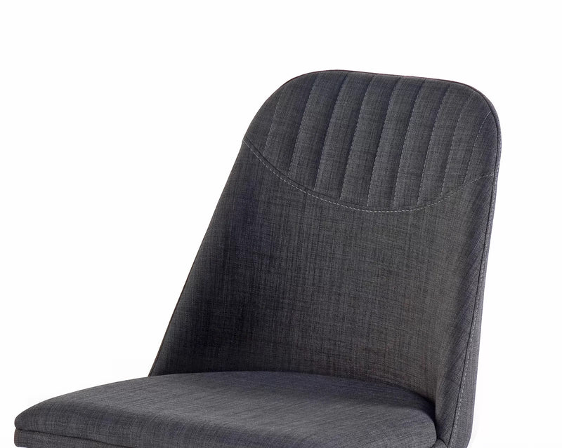 Set 2 scaune tapitate cu stofa si picioare metalice, Elara A Gri / Crom, l45xA55xH85 cm (3)