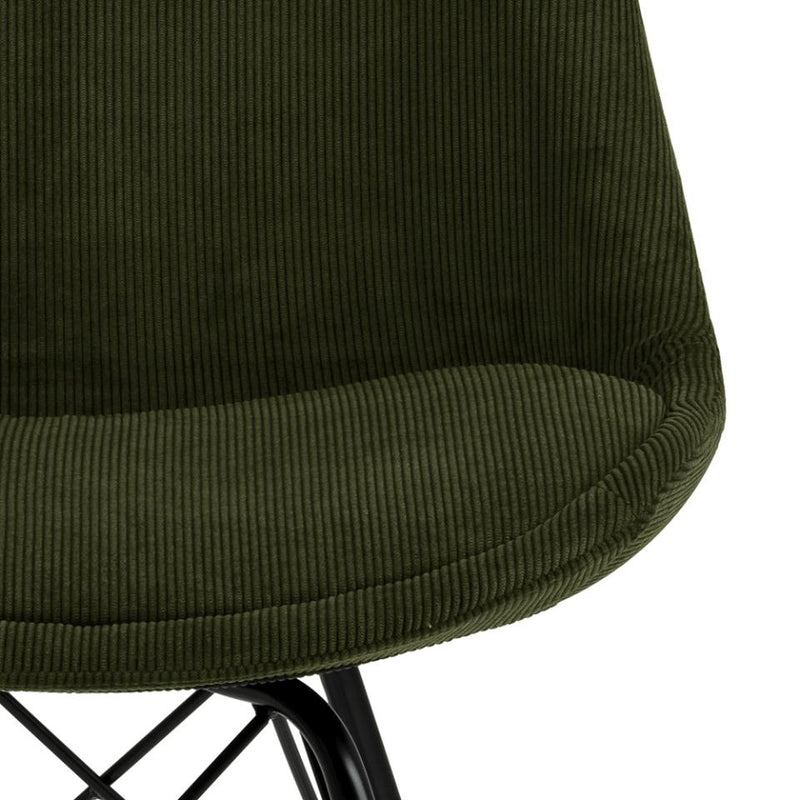 Set 2 scaune tapitate cu stofa si picioare metalice Eris Verde / Negru, l48,5xA54xH85,5 cm (5)