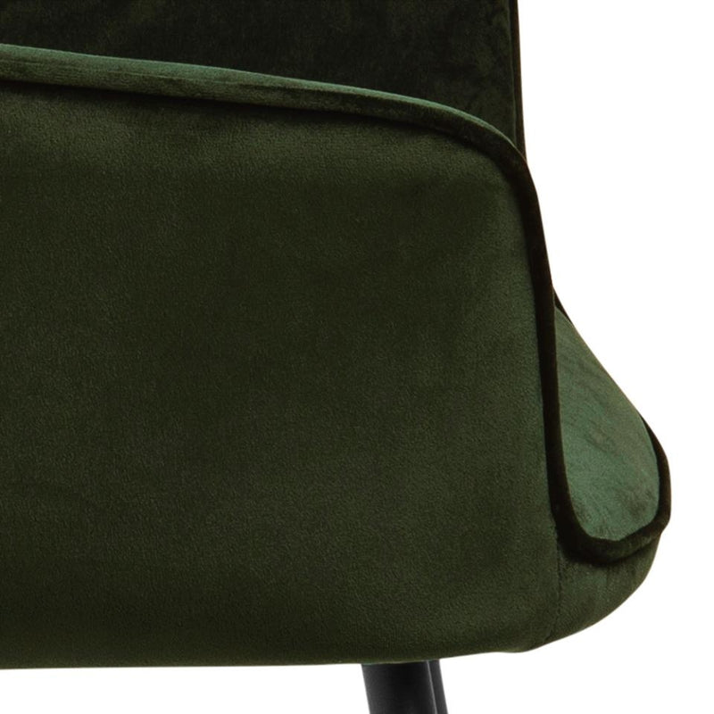 Set 2 scaune tapitate cu stofa si picioare metalice Felina Velvet Verde / Negru, l56xA58xH81 cm (8)