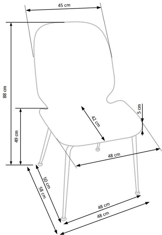 Scaun tapitat cu stofa si picioare metalice Kai-381 Velvet Roz / Auriu, l48xA58xH88 cm (14)