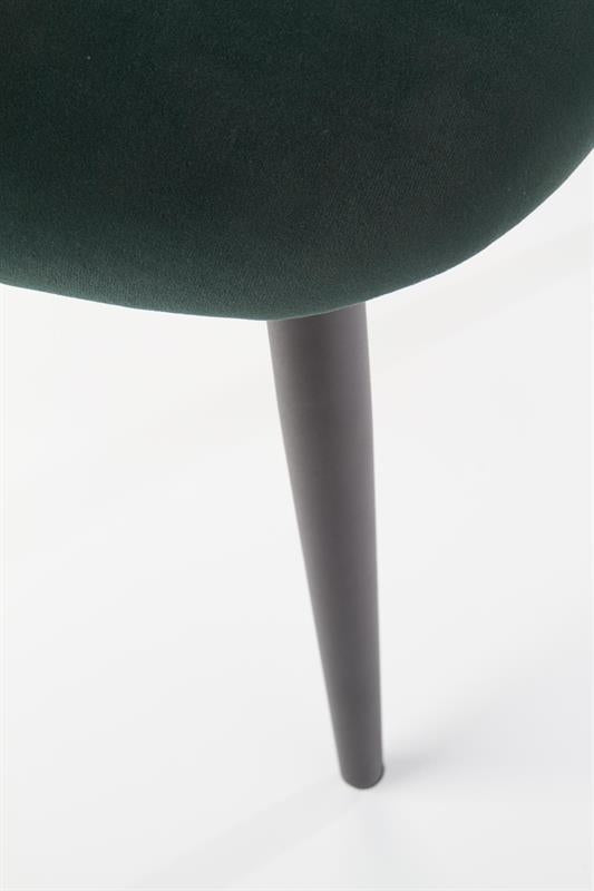 Scaun tapitat cu stofa si picioare metalice, Kai-384 Velvet Verde Inchis / Negru, l54xA57xH84 cm (9)
