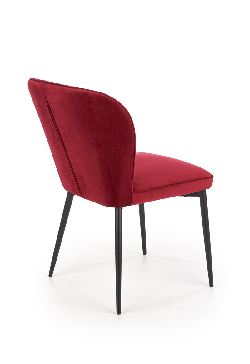 Set masa extensibila din MDF si metal Fergal Stejar / Negru + 6 scaune tapitate cu stofa Kai-399 Bordeaux, L160-220xl90xH75 cm (13)