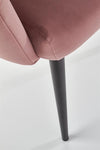 Scaun tapitat cu stofa si picioare metalice, Kai-410 Velvet Roz / Negru, l62xA62xH85 cm (7)
