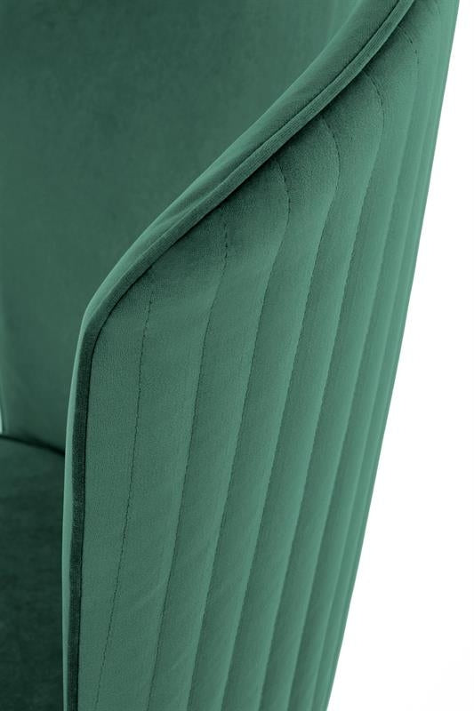Scaun tapitat cu stofa si picioare metalice, Kai-446 Velvet Verde Inchis / Negru / Auriu, l51xA55xH86 cm (7)