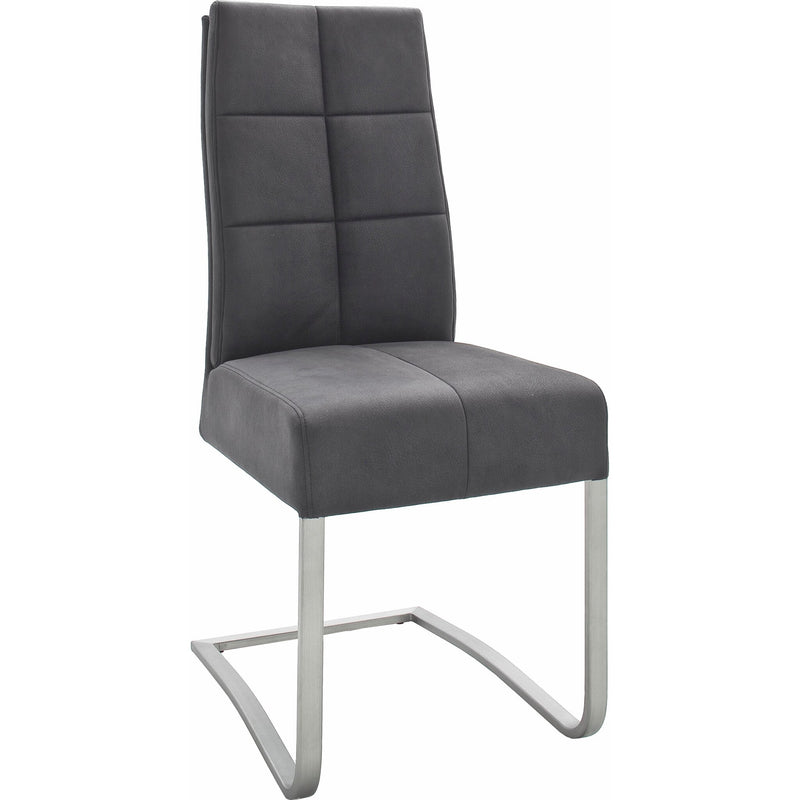Set 2 scaune tapitate cu stofa si picioare metalice, Salva II Gri / Crom, l46xA61xH102 cm (4)