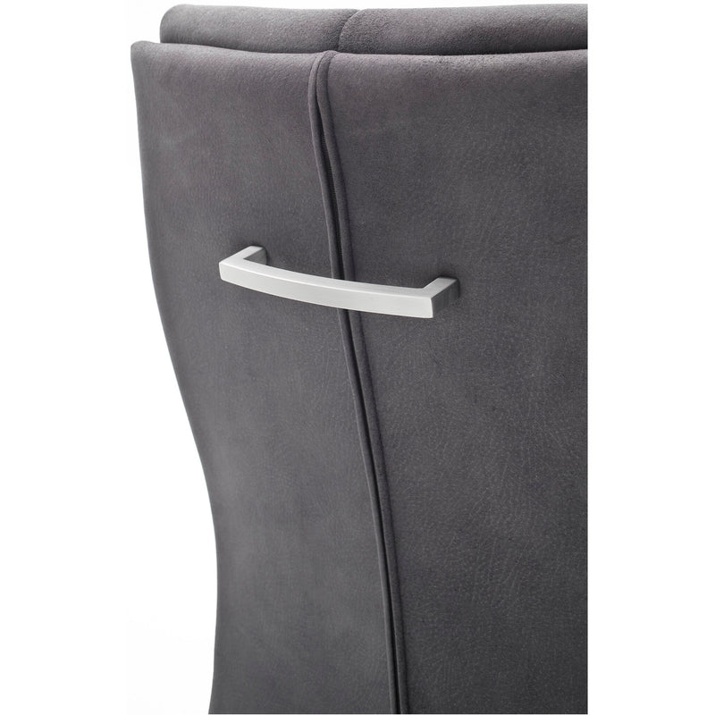 Set 2 scaune tapitate cu stofa si picioare metalice, Salva II Gri / Crom, l46xA61xH102 cm (8)