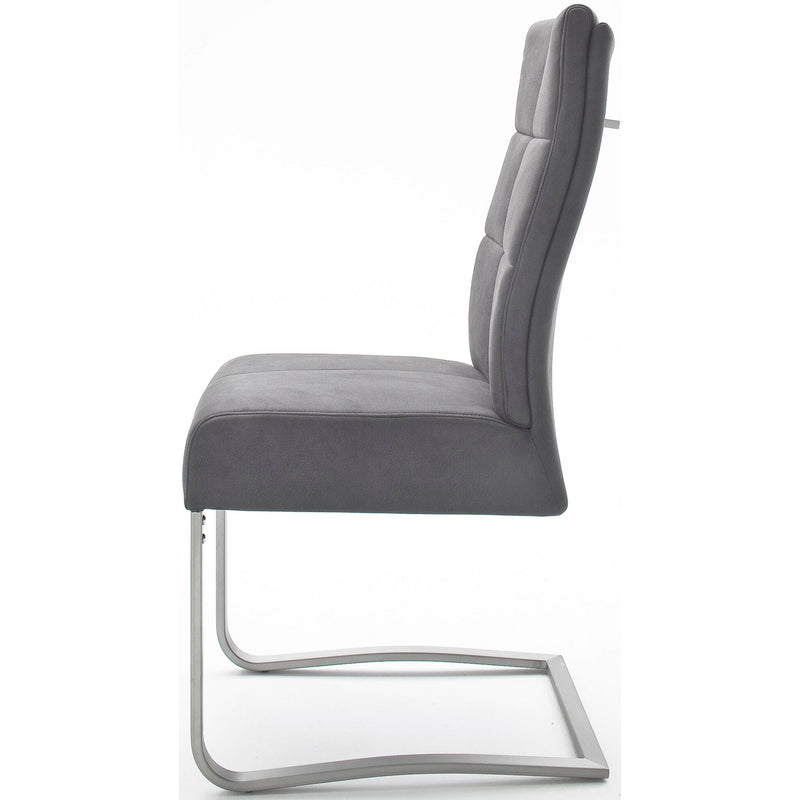 Set 2 scaune tapitate cu stofa si picioare metalice, Salva II Gri / Crom, l46xA61xH102 cm (5)