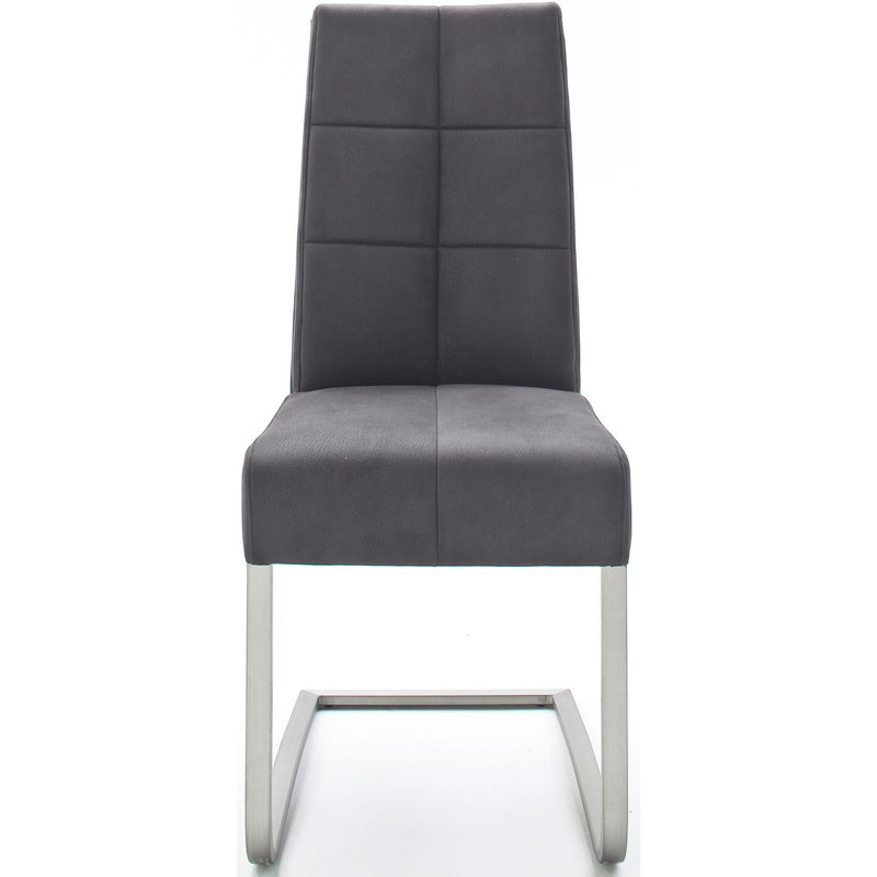 Set 2 scaune tapitate cu stofa si picioare metalice, Salva II Gri / Crom, l46xA61xH102 cm (3)