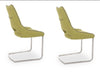 Set 2 scaune tapitate cu stofa, cu picioare metalice Aldrina Fistic / Crom, l53xA62xH96 cm (3)