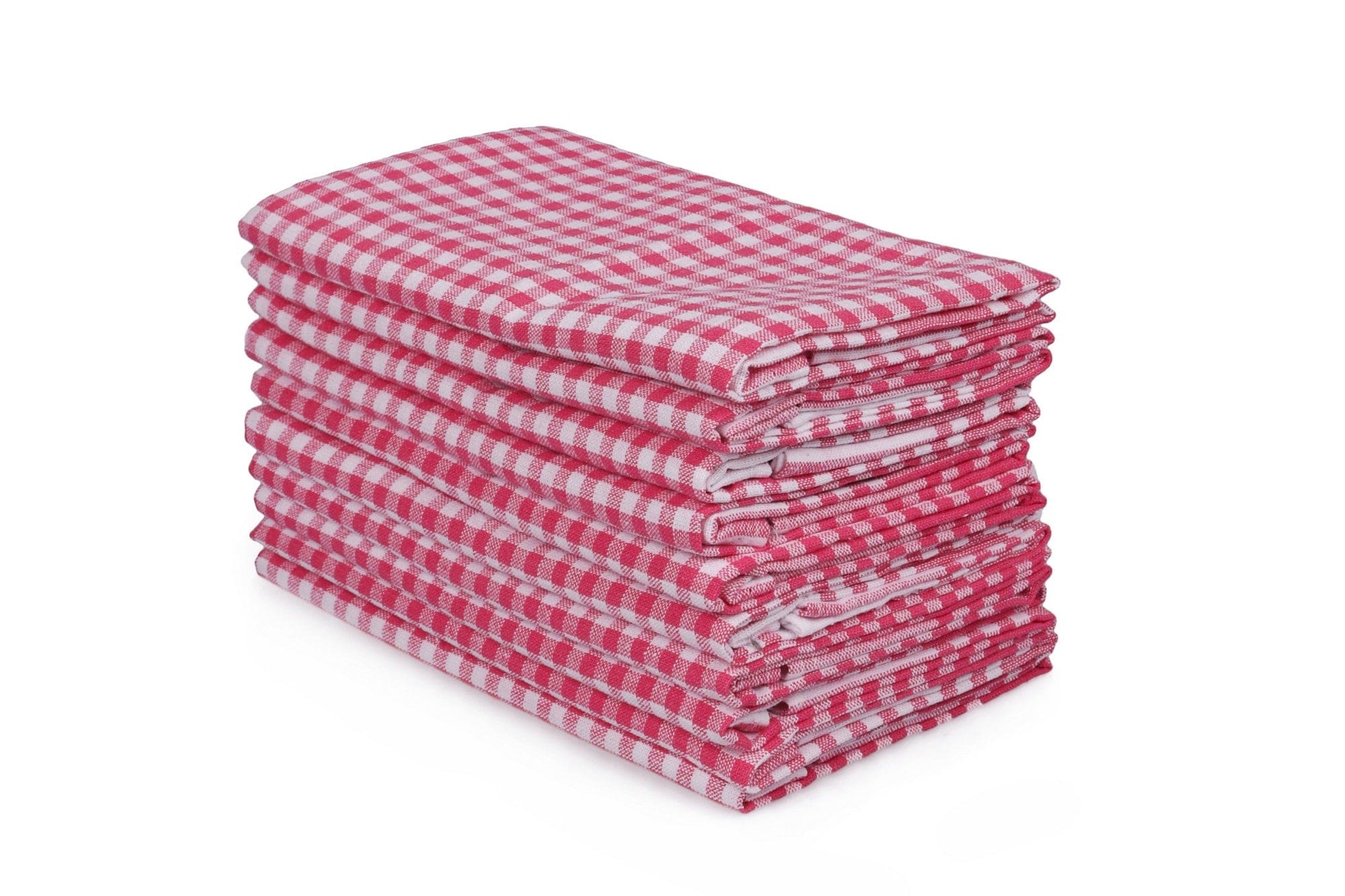 Asir Set 10 prosoape de bucatarie din bumbac Ekose Roz / Alb, 46 x 76 cm